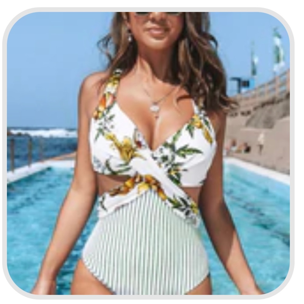 Cupshe floral Strappy Swimsuit
